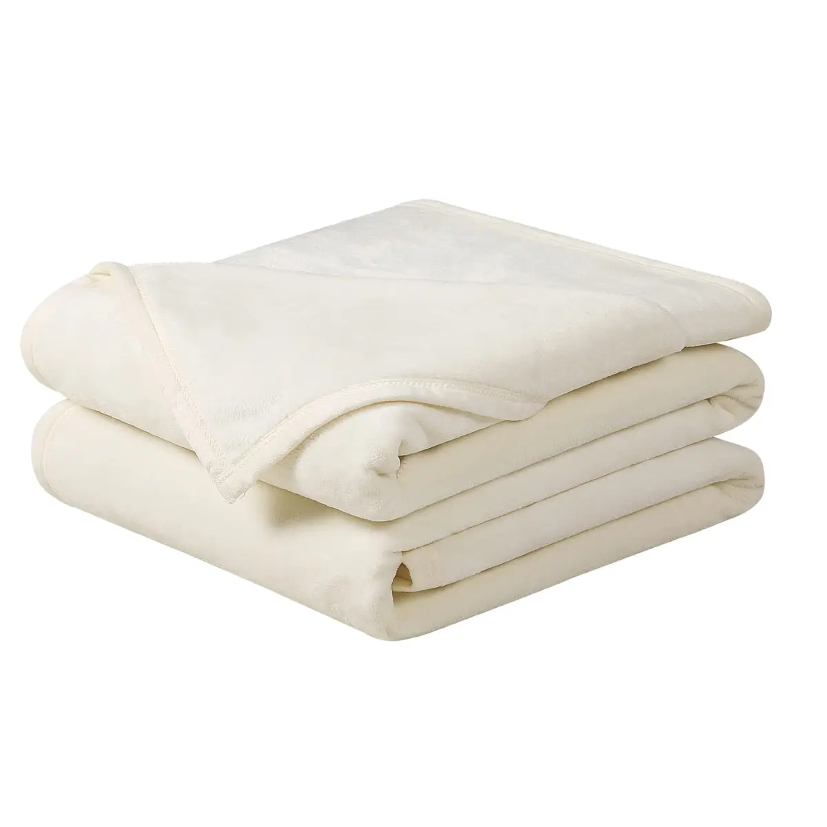 EASELAND California King Fleece Blanket Ivory 102x108 | Ultra-Soft Microfiber Warmth - main product image