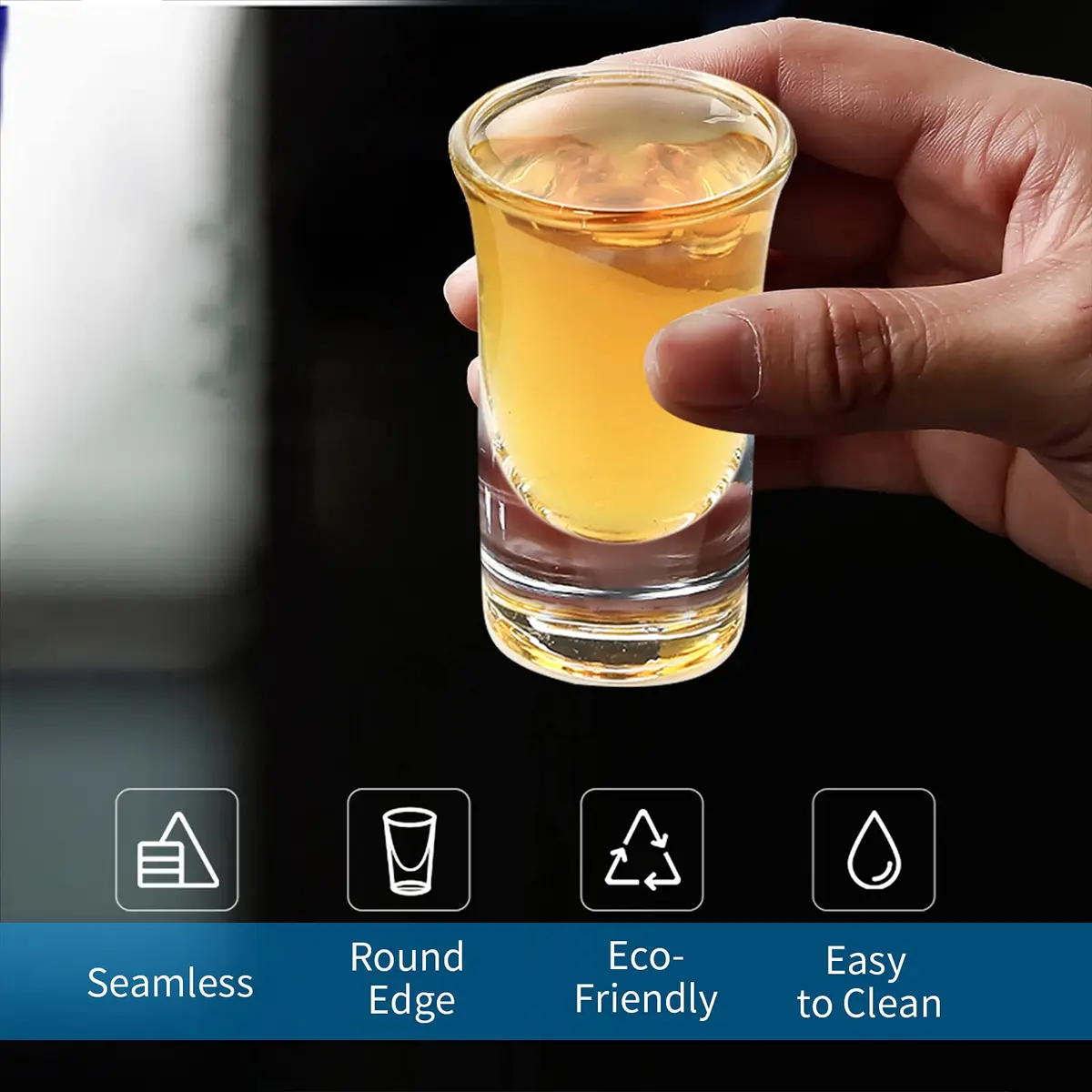LINALL Shot Glasses 6pcs 30ml Heavy Base | Crystal Clear Drinkware for Whisky & Tequila - view 6