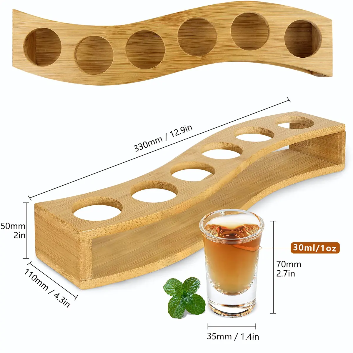 LINALL Shot Glasses 6pcs 30ml Heavy Base | Crystal Clear Drinkware for Whisky & Tequila - view 7