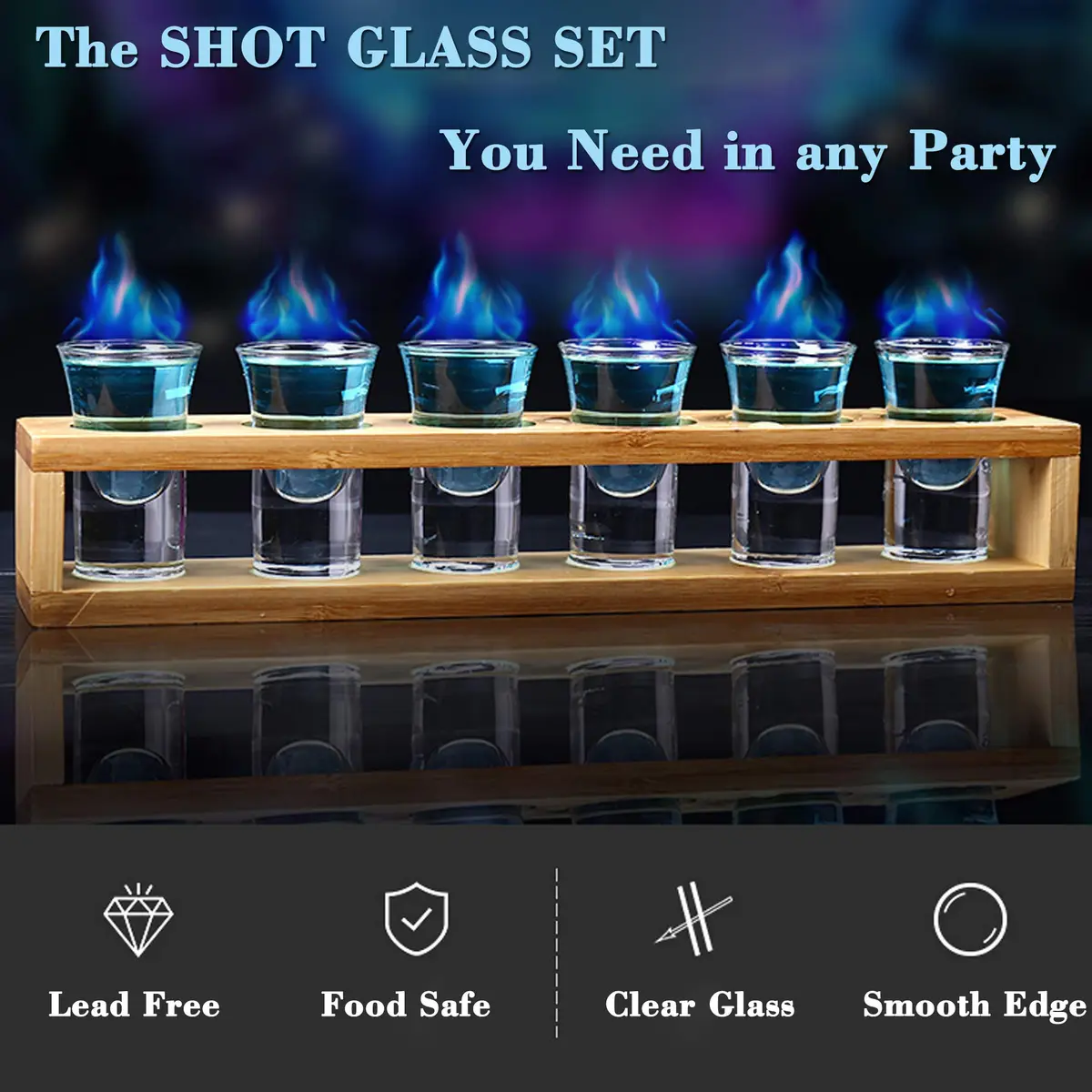 LINALL Shot Glasses 6pcs 30ml Heavy Base | Crystal Clear Drinkware for Whisky & Tequila - view 3