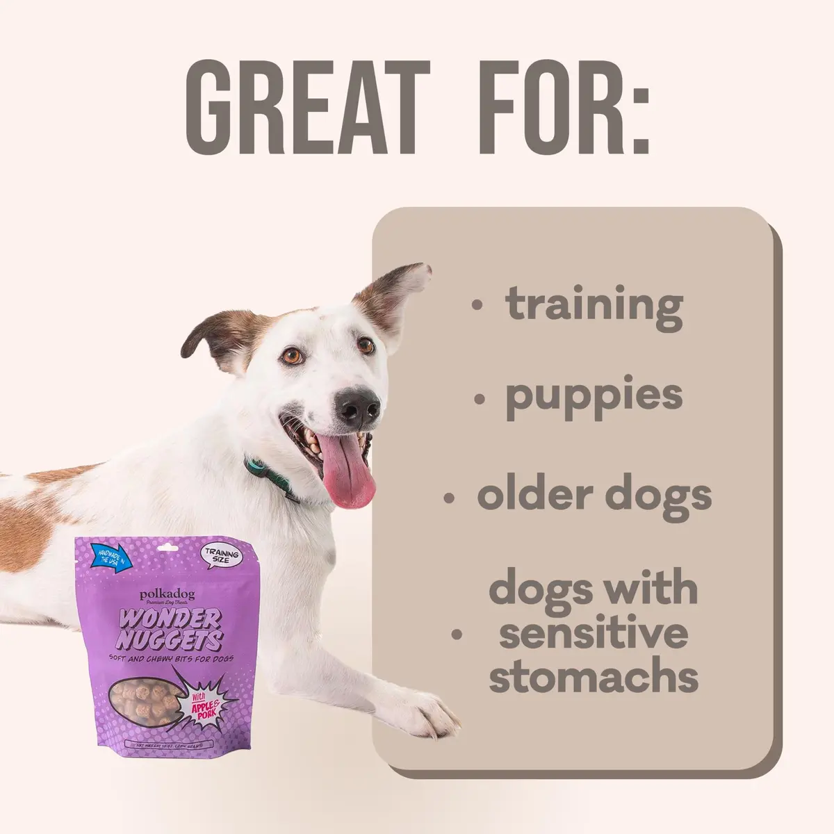 Polkadog Pork & Apple Wonder Nuggets | Soft & Chewy Dog Treats, 10oz - view 6