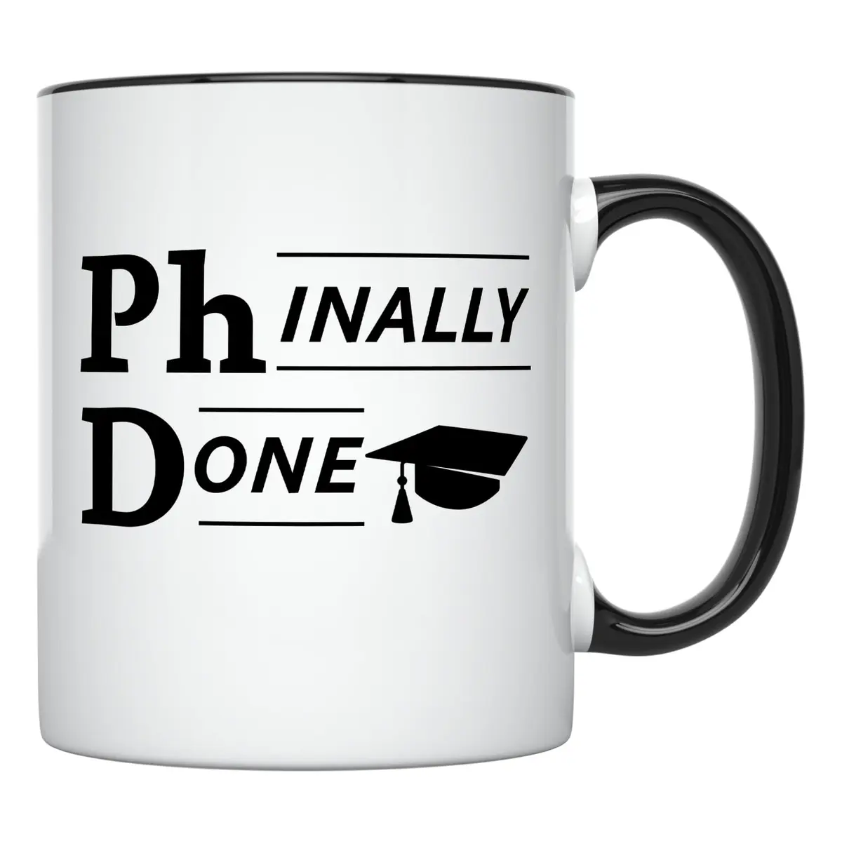 YouNique Designs Phinally Done PhD Graduation Mug 325ml (11 Ounces) | Funny Doctorate Ceramic Coffee Cup - main product image