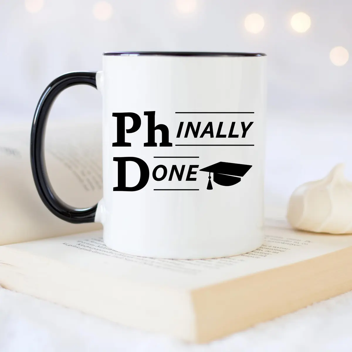 YouNique Designs Phinally Done PhD Graduation Mug 325ml (11 Ounces) | Funny Doctorate Ceramic Coffee Cup - view 4