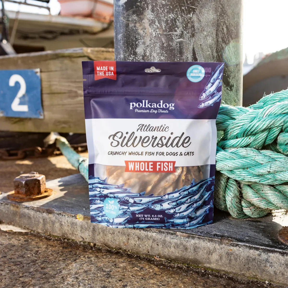 Polkadog Atlantic Silverside Whole Fish Dog Treats 2.5oz | Single Ingredient, Hypoallergenic & High Protein - view 7