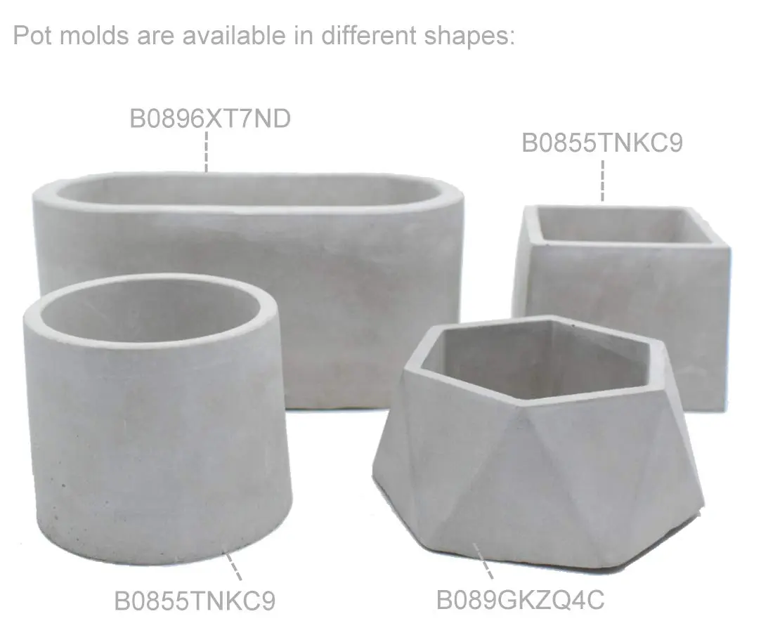 catin Silicone Planter Molds for Cement Round and Square | DIY Concrete Pot Forms for Succulents & Decor - view 4