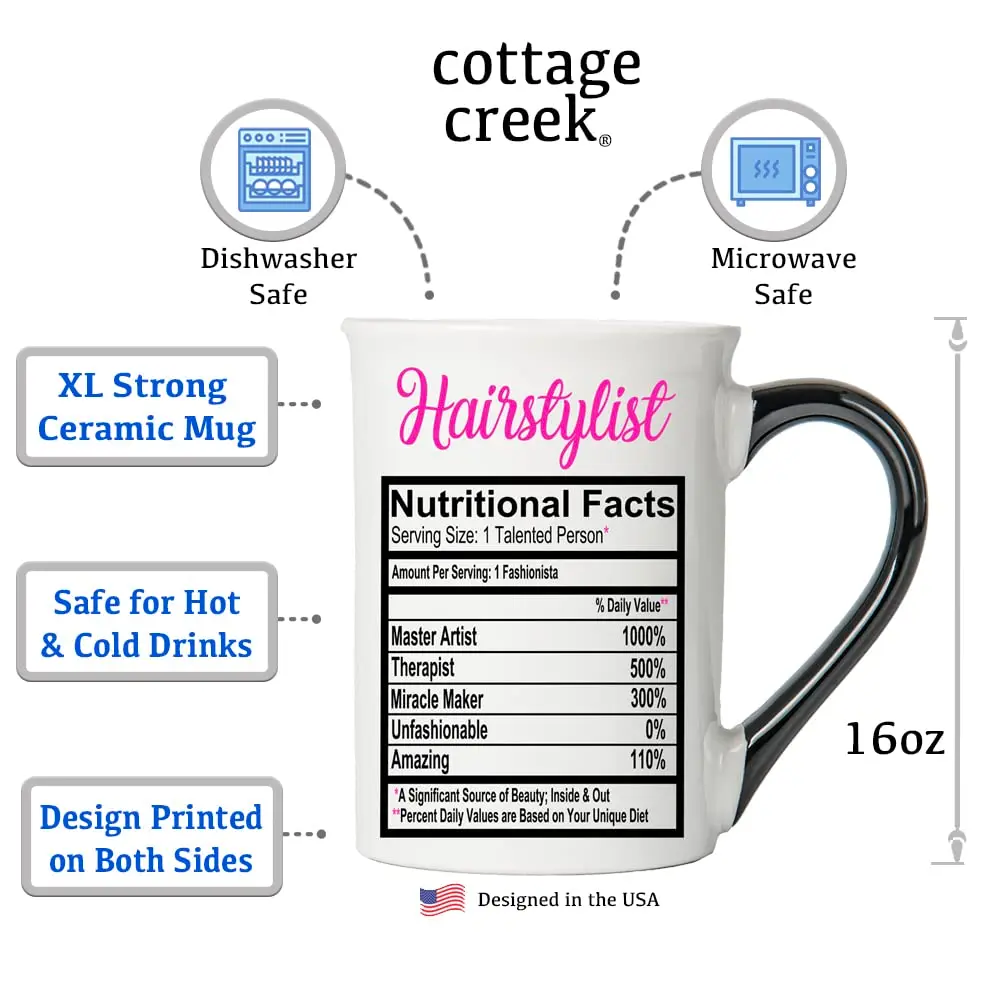Cottage Creek Hairstylist Mug, 16 oz, Ceramic, Microwave Safe | Perfect for Hair Salon Gifts - view 2