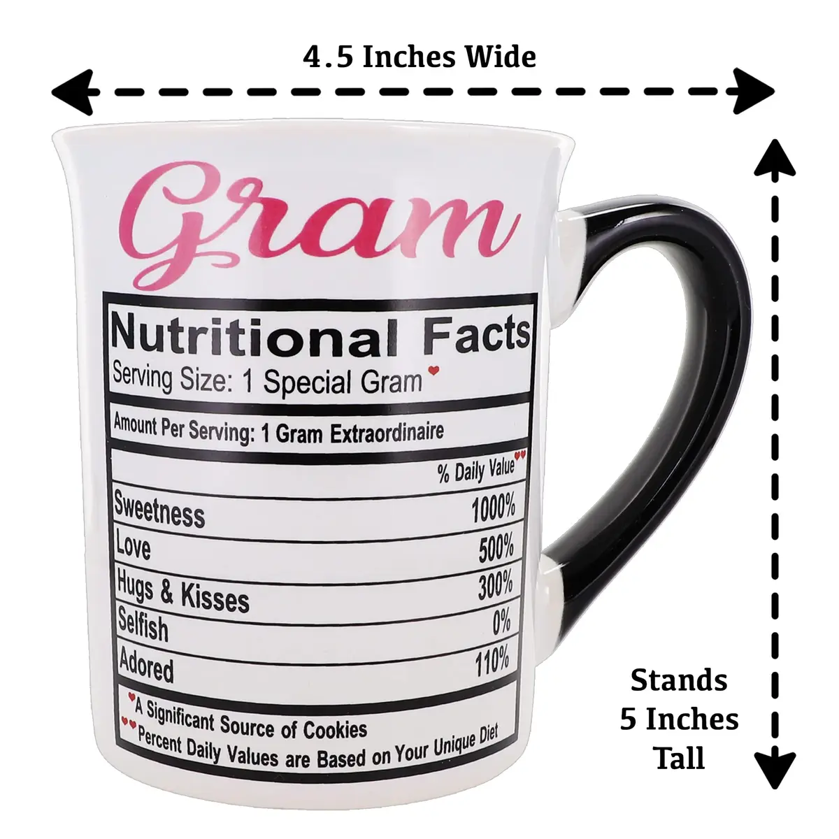Cottage Creek Gram Coffee Mug Ceramic 473ml (16 oz) | Adorable Double-Sided Gram Design - view 4