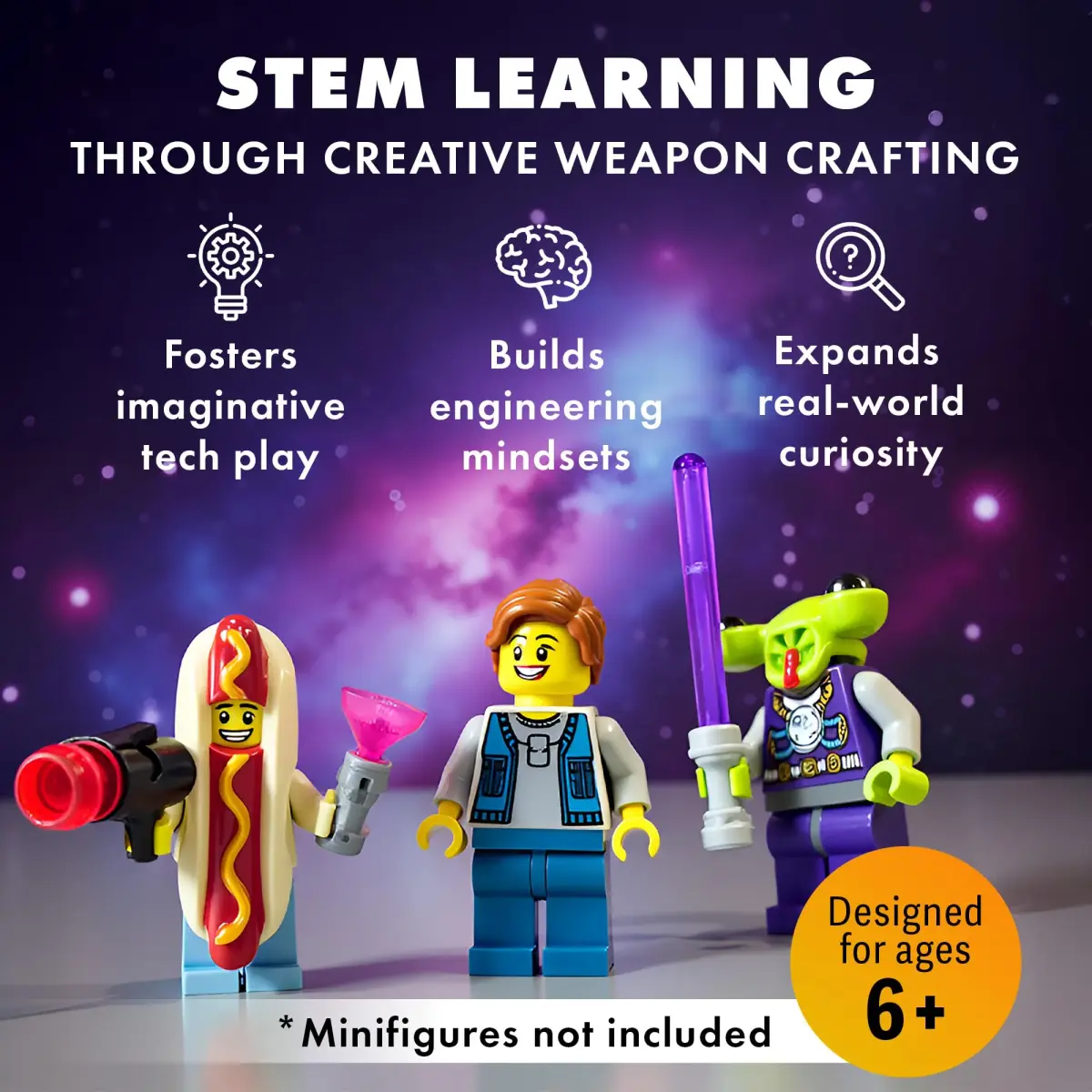 Brick Loot Light Sword & Blaster Pack Building Block Accessories 75pcs | ASTM-Tested Educational Toy - view 2
