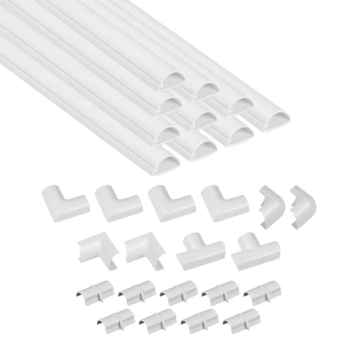 D-Line White Cord Cover Kit 13.08ft (4m) | Paintable Cable Raceway for Wall Wire Hiding - main product image