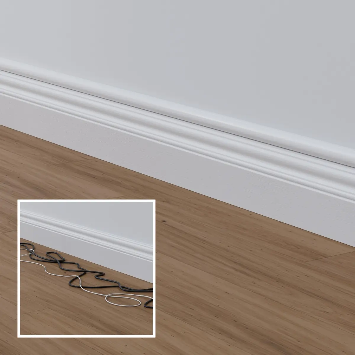 D-Line White Cord Cover Kit 13.08ft (4m) | Paintable Cable Raceway for Wall Wire Hiding - view 6