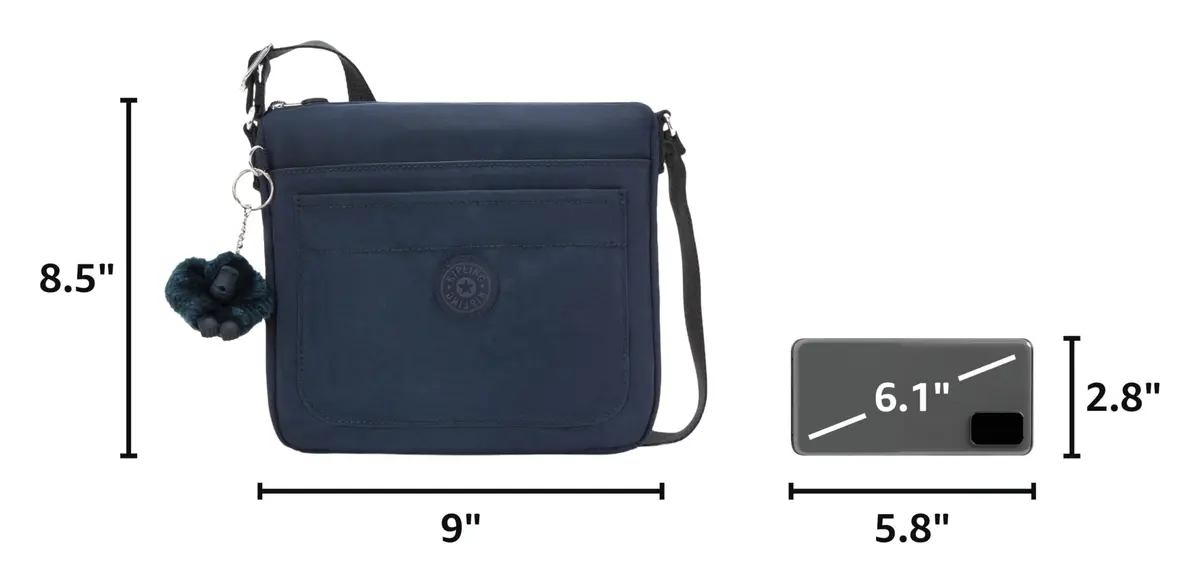 Kipling Sebastian Crossbody Bag 23cm (9") | Lightweight & Durable Nylon Messenger Bag - view 3