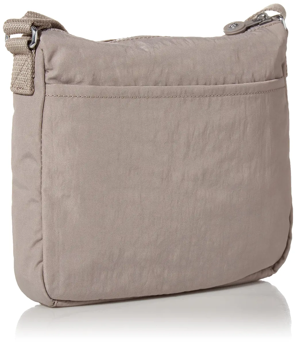 Kipling Sebastian Crossbody Bag Grey Gris 25cm (9"L x 8.5"H x 1.75"D) | Lightweight Water-Resistant Nylon Messenger - view 4