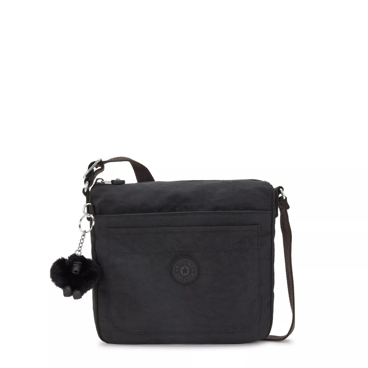 Kipling Sebastian Crossbody Bag Black Noir 21.59cm (8.5")H x 12.7cm (5")W x 4.45cm (1.75")D | Lightweight & Durable Nylon Messenger - main product image