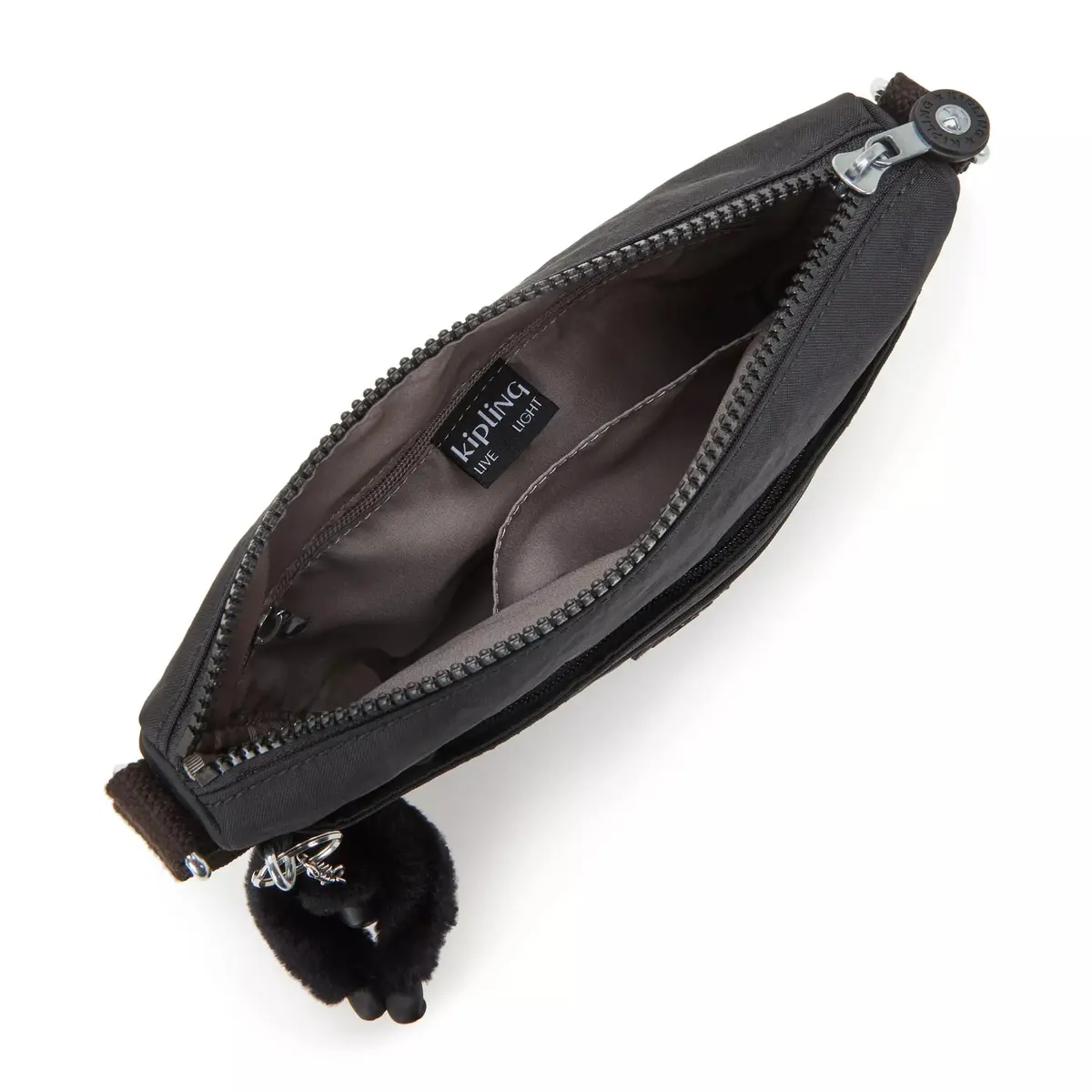Kipling Sebastian Crossbody Bag Black Noir 21.59cm (8.5")H x 12.7cm (5")W x 4.45cm (1.75")D | Lightweight & Durable Nylon Messenger - view 5