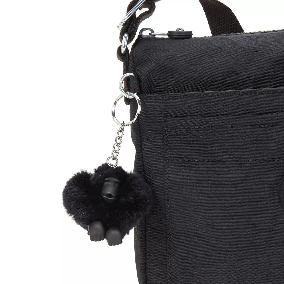 Kipling Sebastian Crossbody Bag Black Noir 21.59cm (8.5")H x 12.7cm (5")W x 4.45cm (1.75")D | Lightweight & Durable Nylon Messenger - view 7