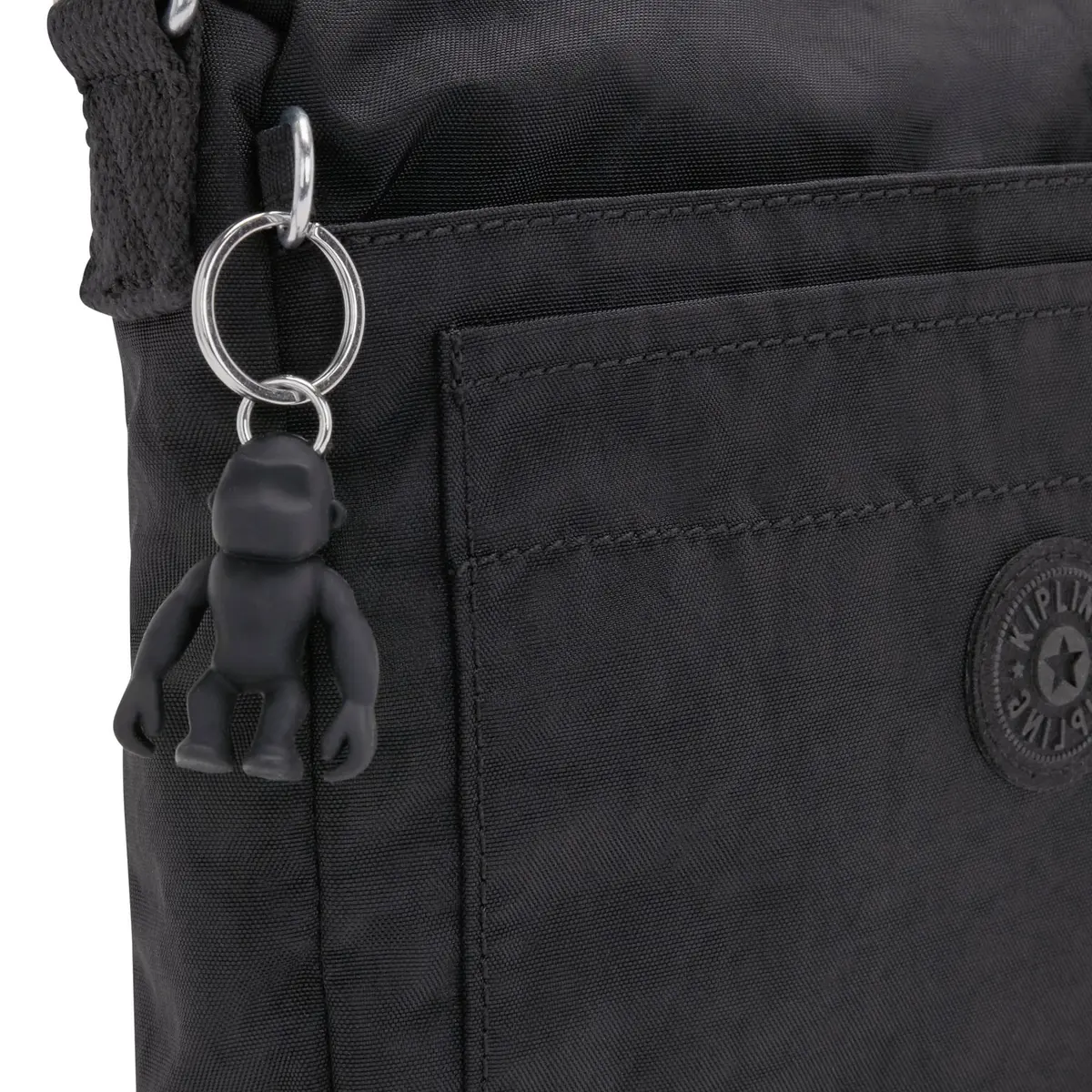 Kipling Sebastian Crossbody Bag Black Noir 21.59cm (8.5")H x 12.7cm (5")W x 4.45cm (1.75")D | Lightweight & Durable Nylon Messenger - view 8