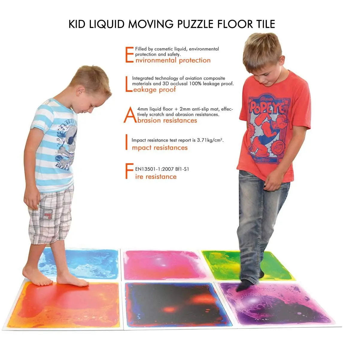 LONGKING Sensory Tiles for Children 12" x 12" | Liquid Floor Tiles for Autism & Play - view 8