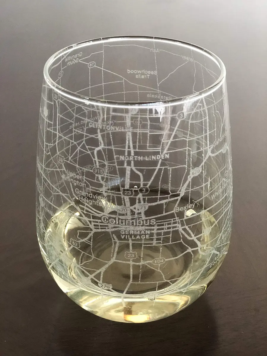 Or Something Stemless 17oz Wine Glass Urban City Map Columbus Ohio | Dishwasher Safe - main product image