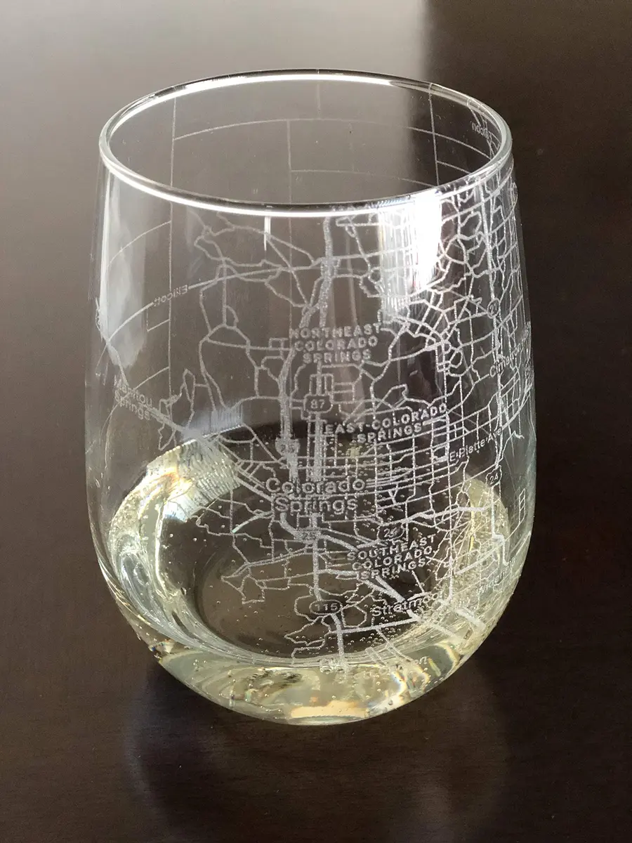 Or Something Stemless 17oz Wine Glass Urban City Map Colorado Springs Colorado | Dishwasher Safe, Made in USA - main product image