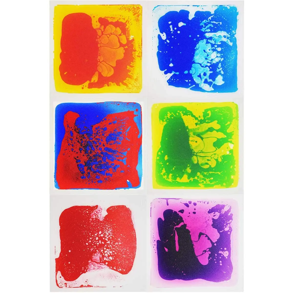 LONGKING Sensory Tiles 6 Pack | Liquid Floor Tiles for Kids' Play & Autism (120c) - main product image