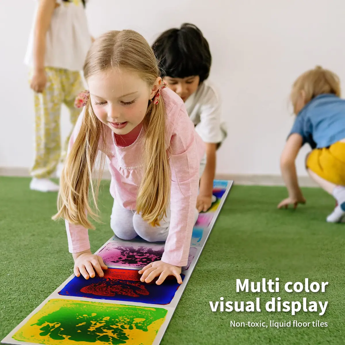 LONGKING Sensory Tiles for Children 12" x 12" | Liquid Floor Tiles for Sensory Play - view 2