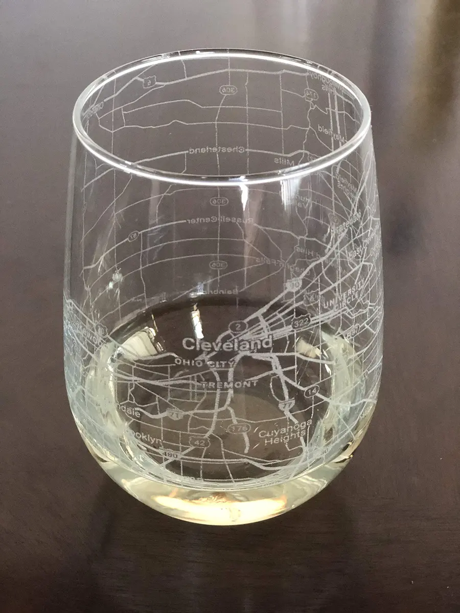 Or Something Stemless 17oz Wine Glass Urban City Map Cleveland Ohio | Dishwasher Safe - main product image