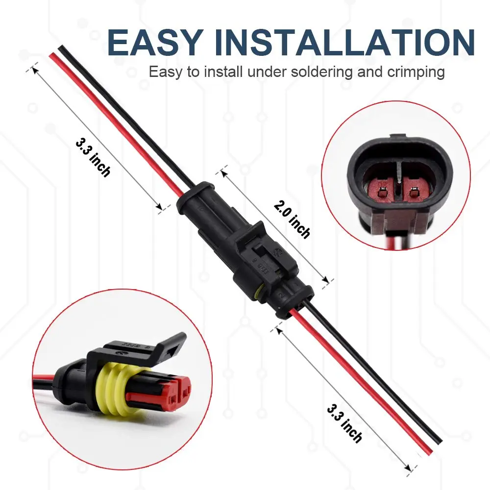 G 2 Pin Waterproof Connector 5 Kit | IP67 Rated Electrical Connectors for Automotive and Marine Use - view 6