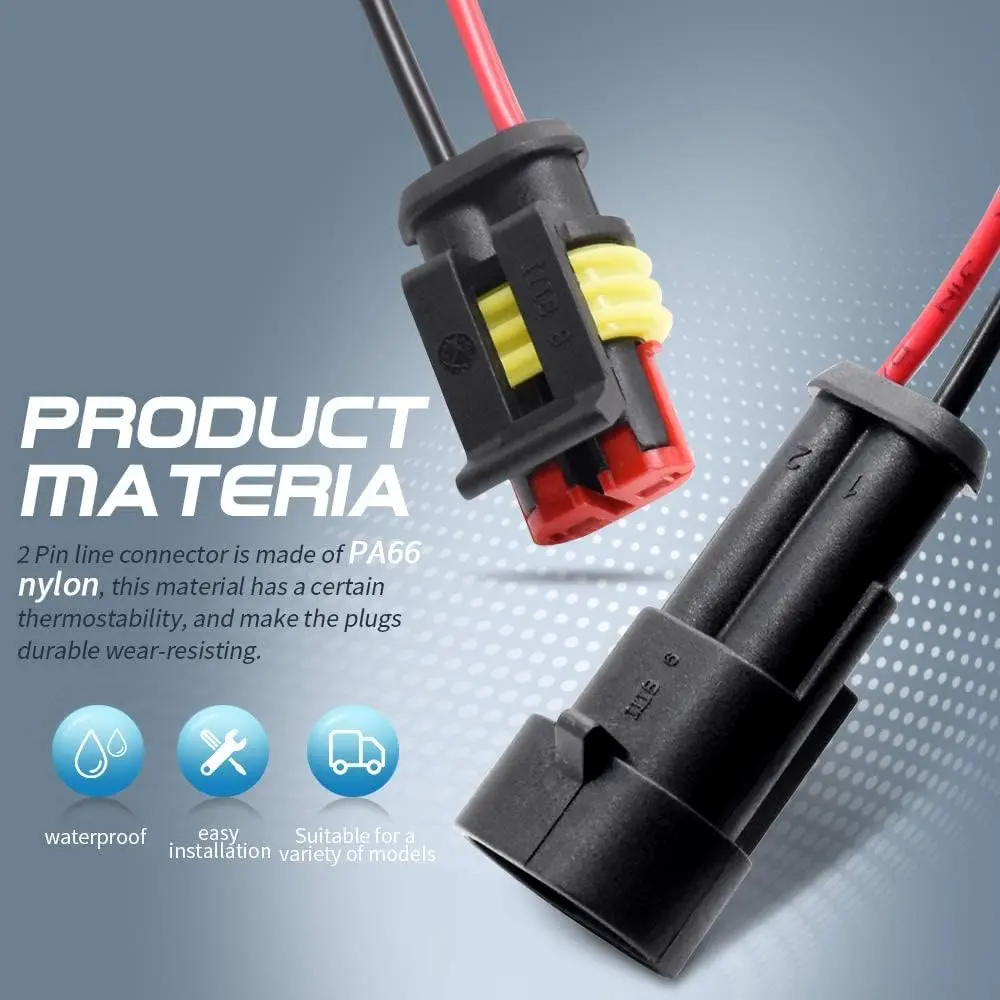G 2 Pin Waterproof Connector 5 Kit | IP67 Rated Electrical Connectors for Automotive and Marine Use - view 4