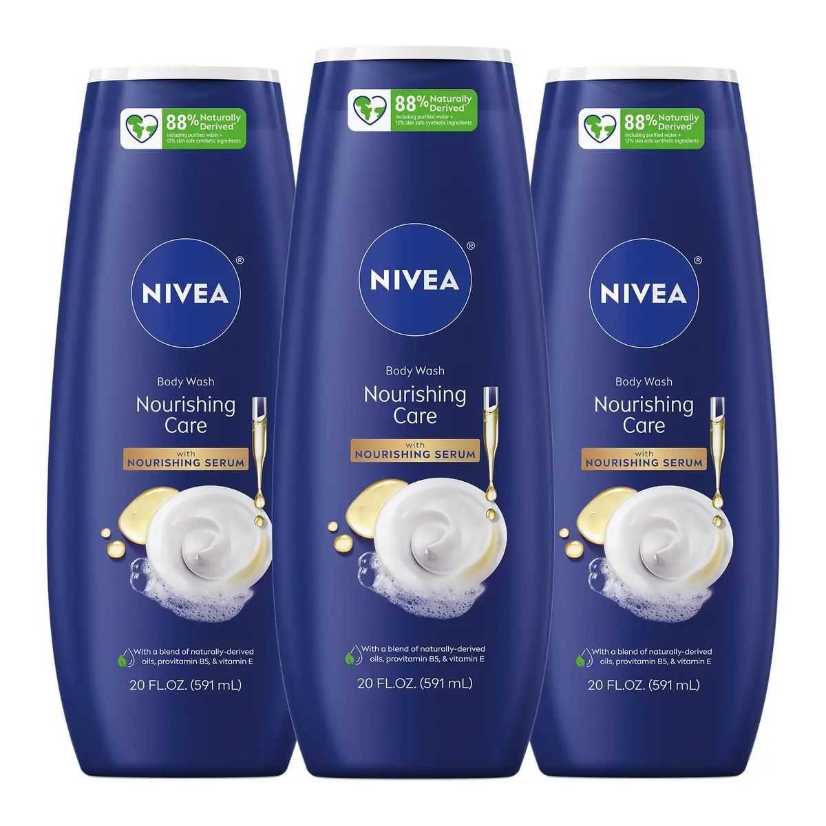 NIVEA Nourishing Care Body Wash with Nourishing Serum, 60 fl oz (1.77 L) | Hydrates Dry Skin - main product image