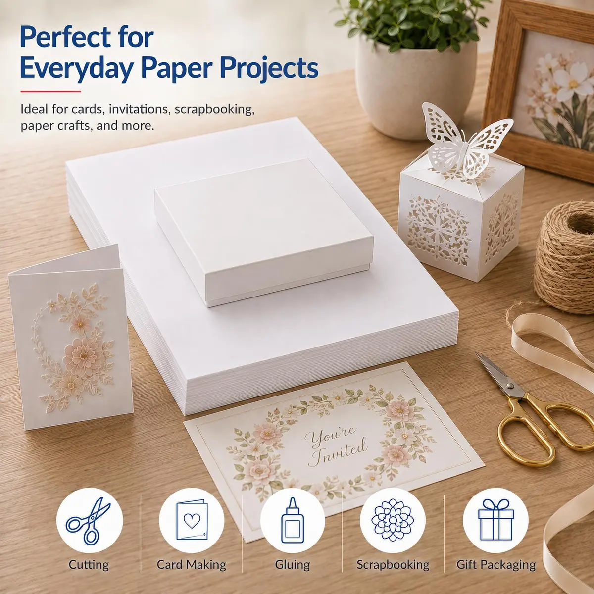 Desktop Publishing Supplies Extra Heavy Duty Bright White Cardstock 130lb Cover (350gsm) 8.5" x 11" - 100 Sheets | Ultra Heavy Matte Paper for Commercial Printing - view 5