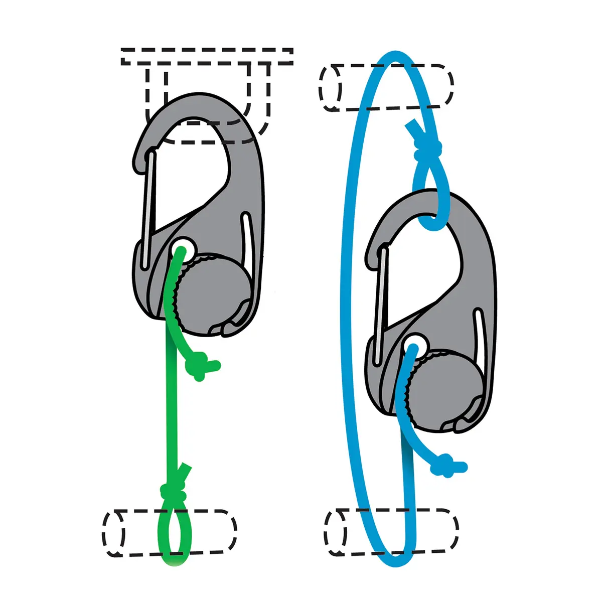Nite Ize CamJam Cord Tightener with Carabiner Clip - Plastic Carabiner & Stainless Steel Lock - Utility Rope & Cord Tightener - Black - view 6