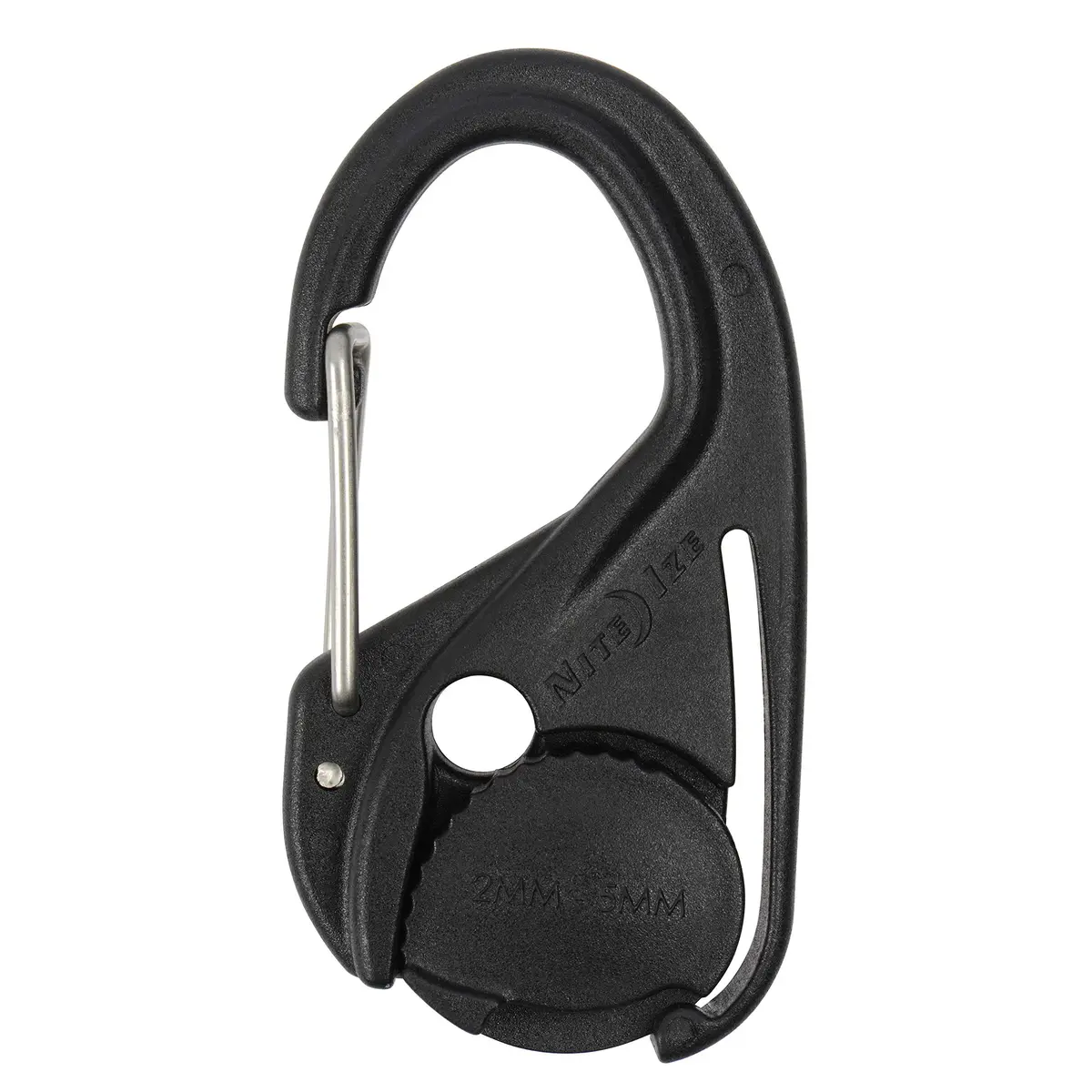 Nite Ize CamJam Cord Tightener with Carabiner Clip - Plastic Carabiner & Stainless Steel Lock - Utility Rope & Cord Tightener - Black - view 2