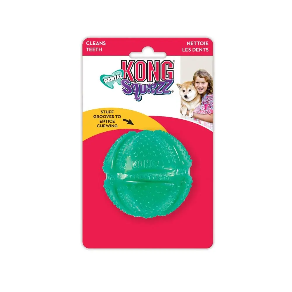 KONG Squeezz Dental Ball for Medium/Large Dogs | Flexible Teeth Cleaning Chew Toy - view 3