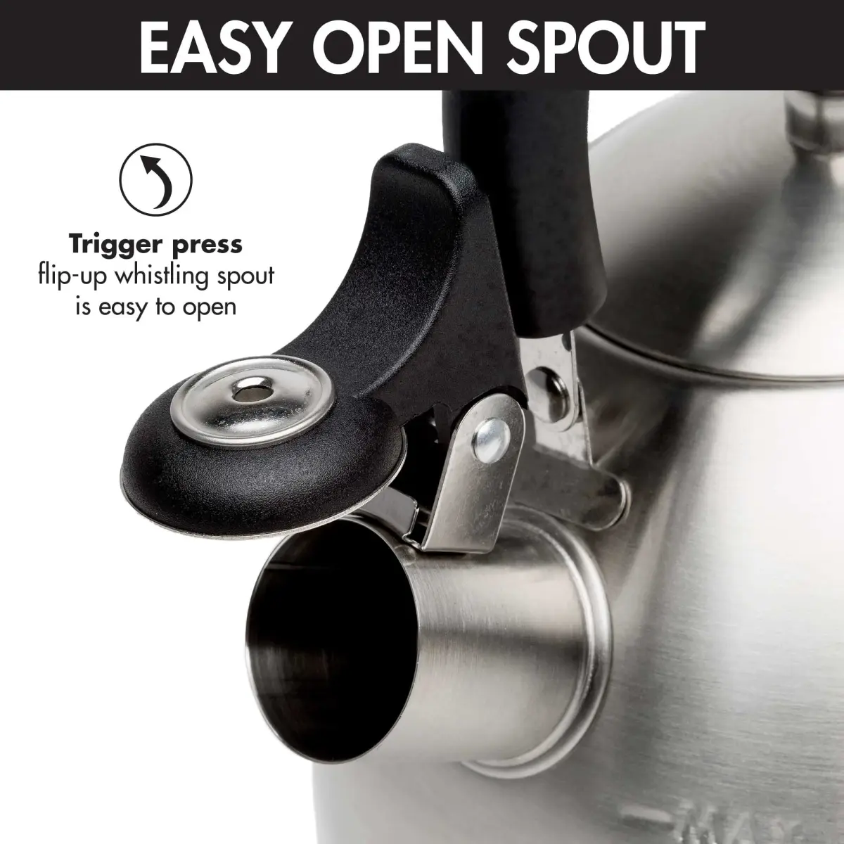 Primula Stewart Whistling Tea Kettle 1.5-Quart (1.42 L) | Fast Boil Stainless Steel Stovetop Kettle - view 6