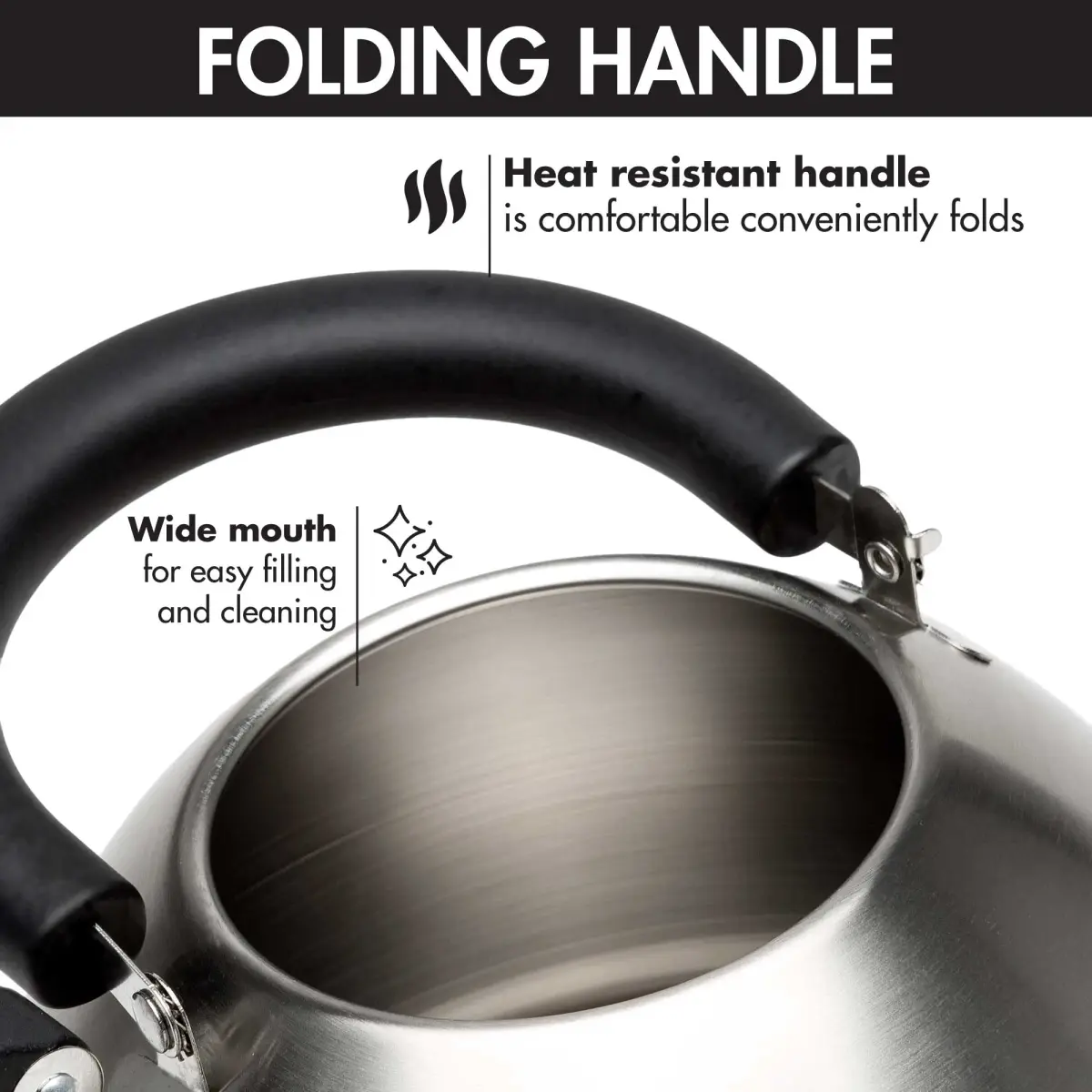 Primula Stewart Whistling Tea Kettle 1.5-Quart (1.42 L) | Fast Boil Stainless Steel Stovetop Kettle - view 7