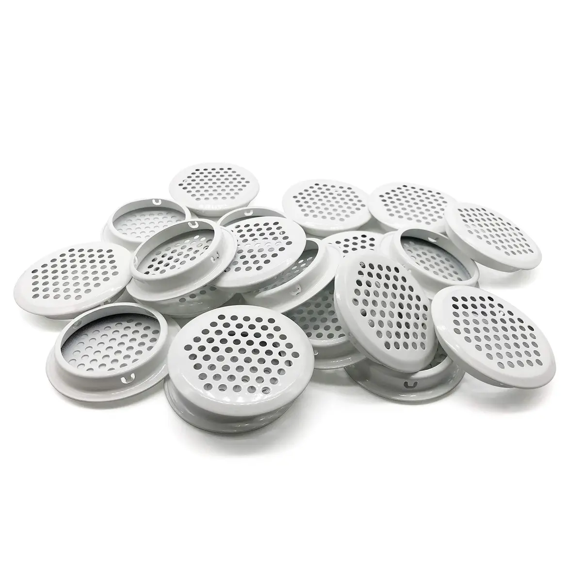 NACX Stainless Steel Circular Soffit Vent 53mm White | Durable Ventilation for Cabinets & Wardrobes - main product image
