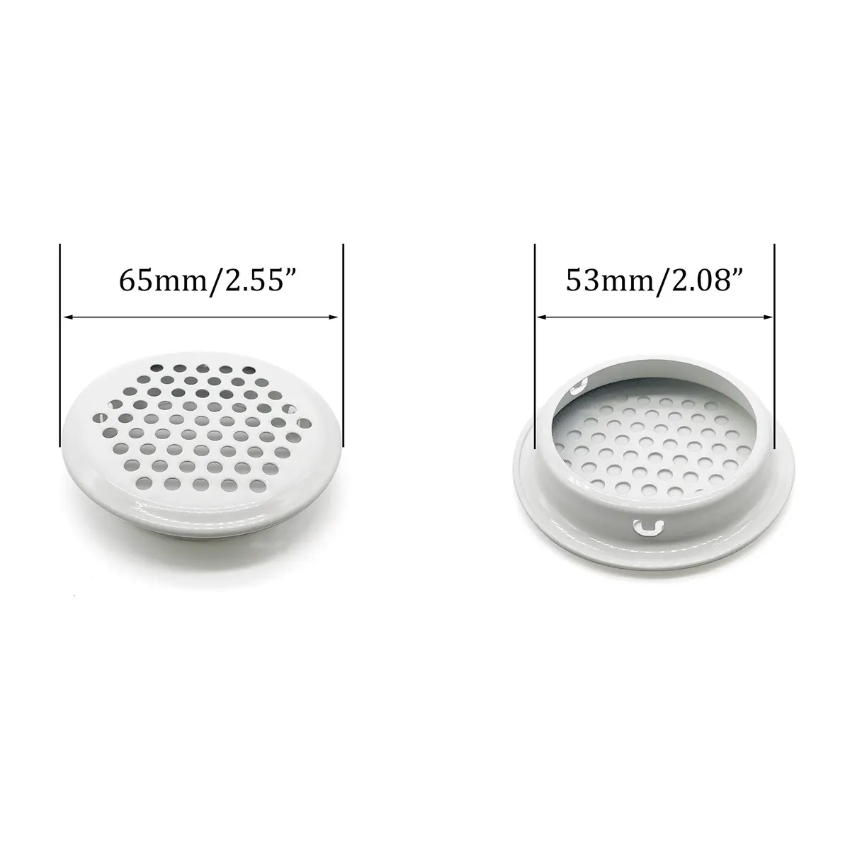 NACX Stainless Steel Circular Soffit Vent 53mm White | Durable Ventilation for Cabinets & Wardrobes - view 2