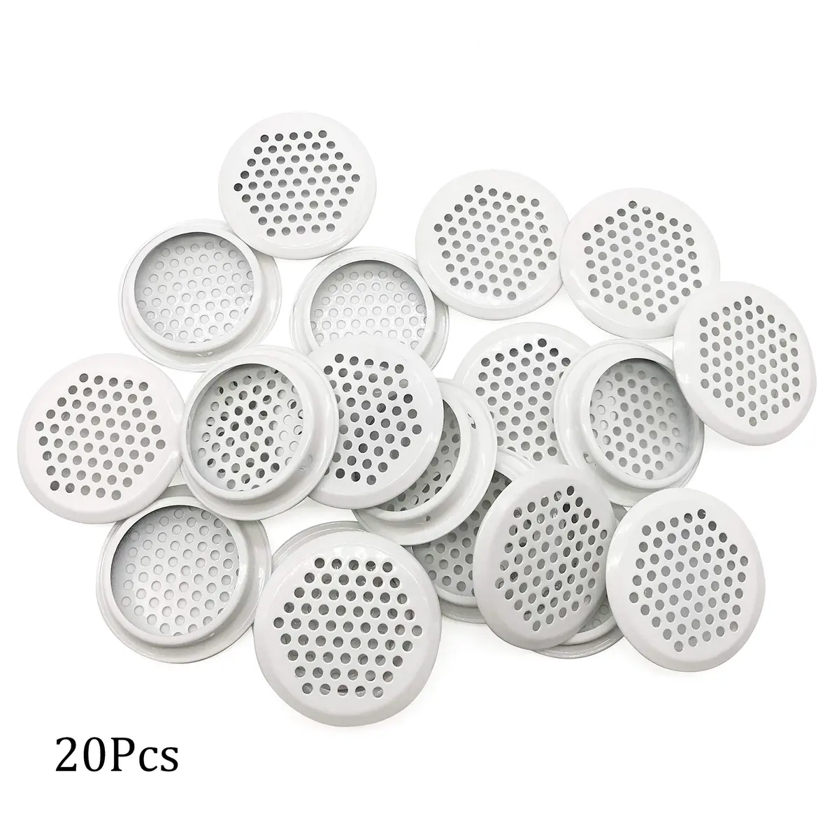 NACX Stainless Steel Circular Soffit Vent 53mm White | Durable Ventilation for Cabinets & Wardrobes - view 3