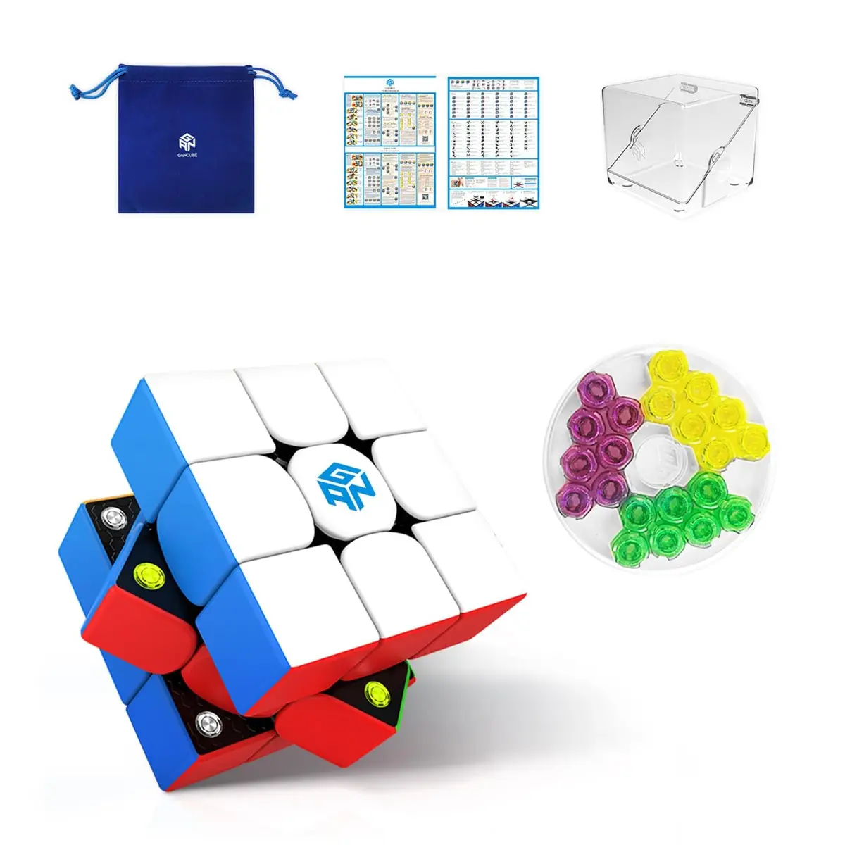 GAN 356 M Frosted Speed Cube 3x3 Magnetic Puzzle for Kids | Magnetic, Stickerless, 2020 Model - main product image
