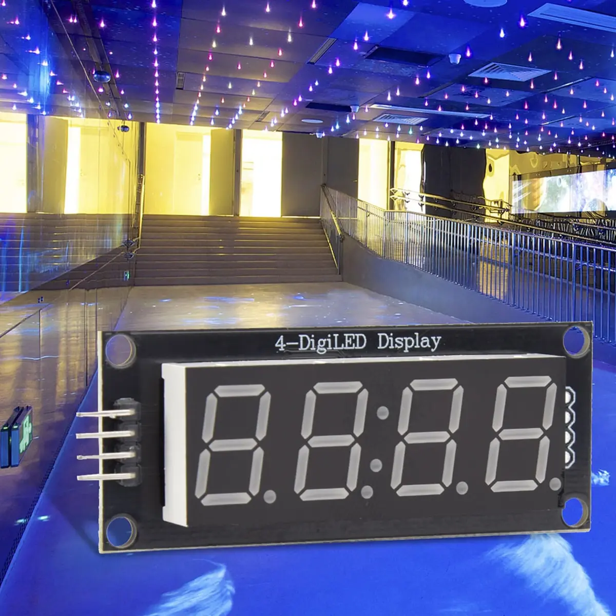 Hyuduo 4-Digit 7-Segment LED Display Module with TM1637 IC, Blue LEDs | Raspberry Pi Compatible - view 4