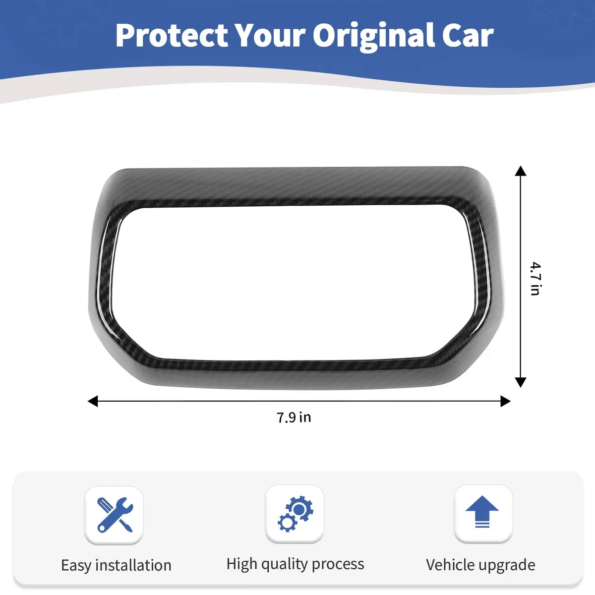 RT-TCZ Rear AC Vent Cover Trim for Jeep Wrangler JLU 2018-Present & Gladiator JT 4-Door 2020-Present Black Carbon Fiber Interior Accessories - view 6