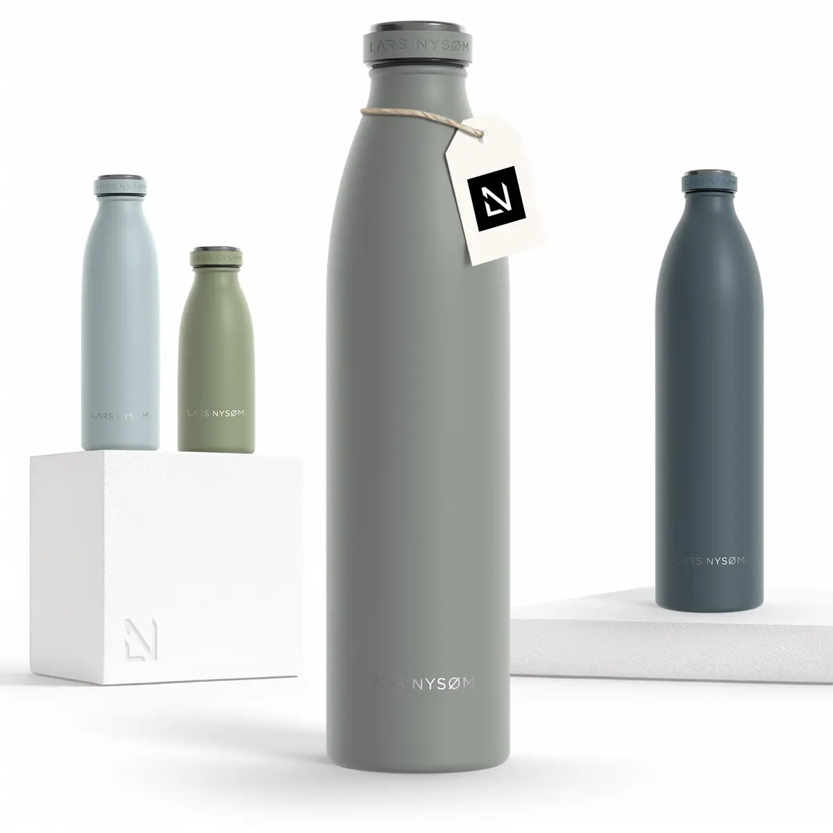LARS NYSØM Stainless Steel Insulated Water Bottle 34oz | Keeps drinks cold 24h, hot 12h, leak-proof, travel-ready - main product image