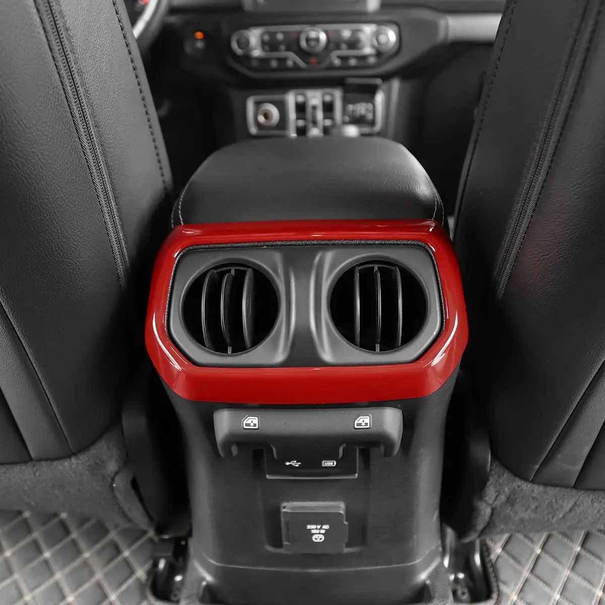 RT-TCZ Red Rear Air AC Vent Cover Trim for Jeep Wrangler JLU & Gladiator JT 4-Door | ABS Plastic Interior Accessories - view 7