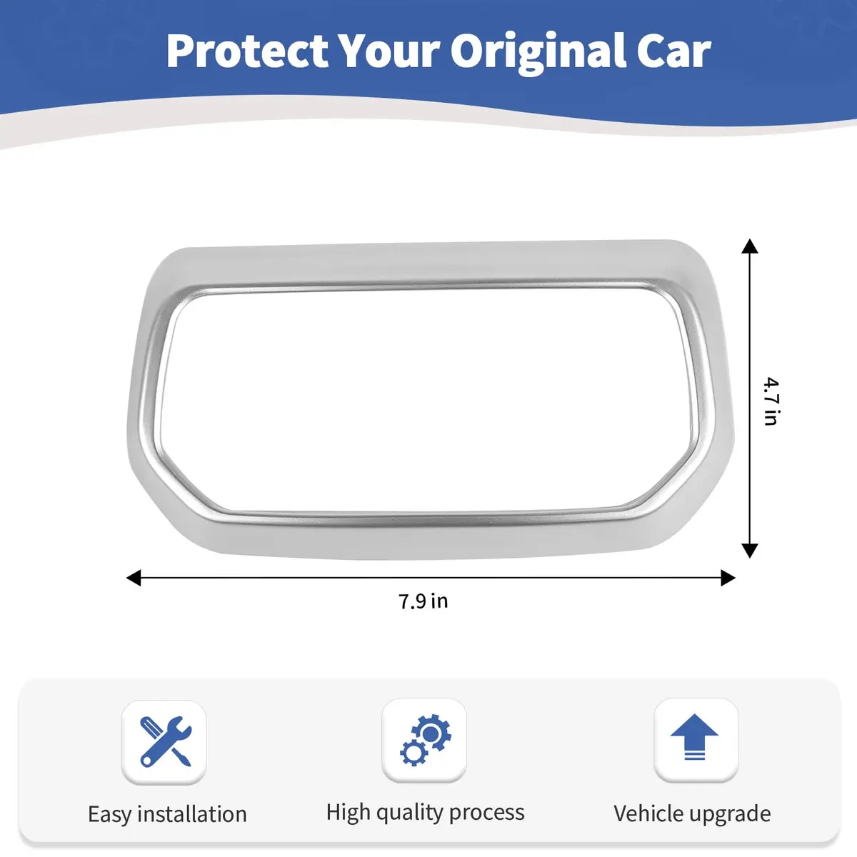 RT-TCZ Rear AC Vent Cover Trim for Jeep Wrangler JLU 2018-Present & Gladiator JT 2020-Present Silver (1 pc) - view 6