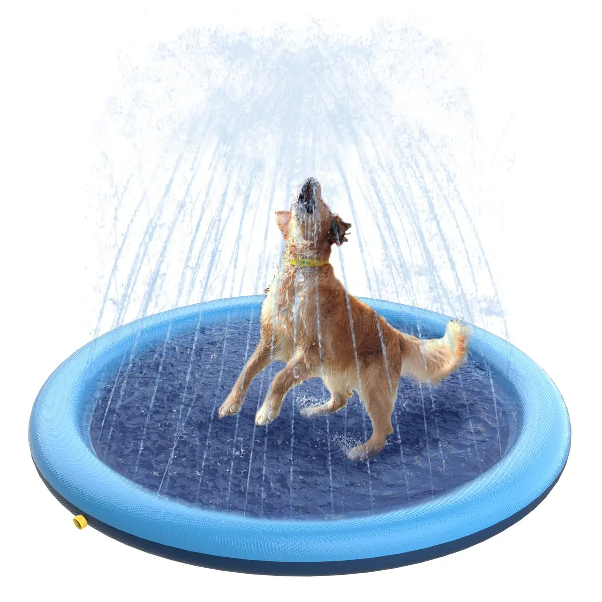 Peteast Dog Pool, Anti-Slip Splash Pad for Dogs, 51 in, Blue | Large Water Play Mat for Dogs & Kids - main product image