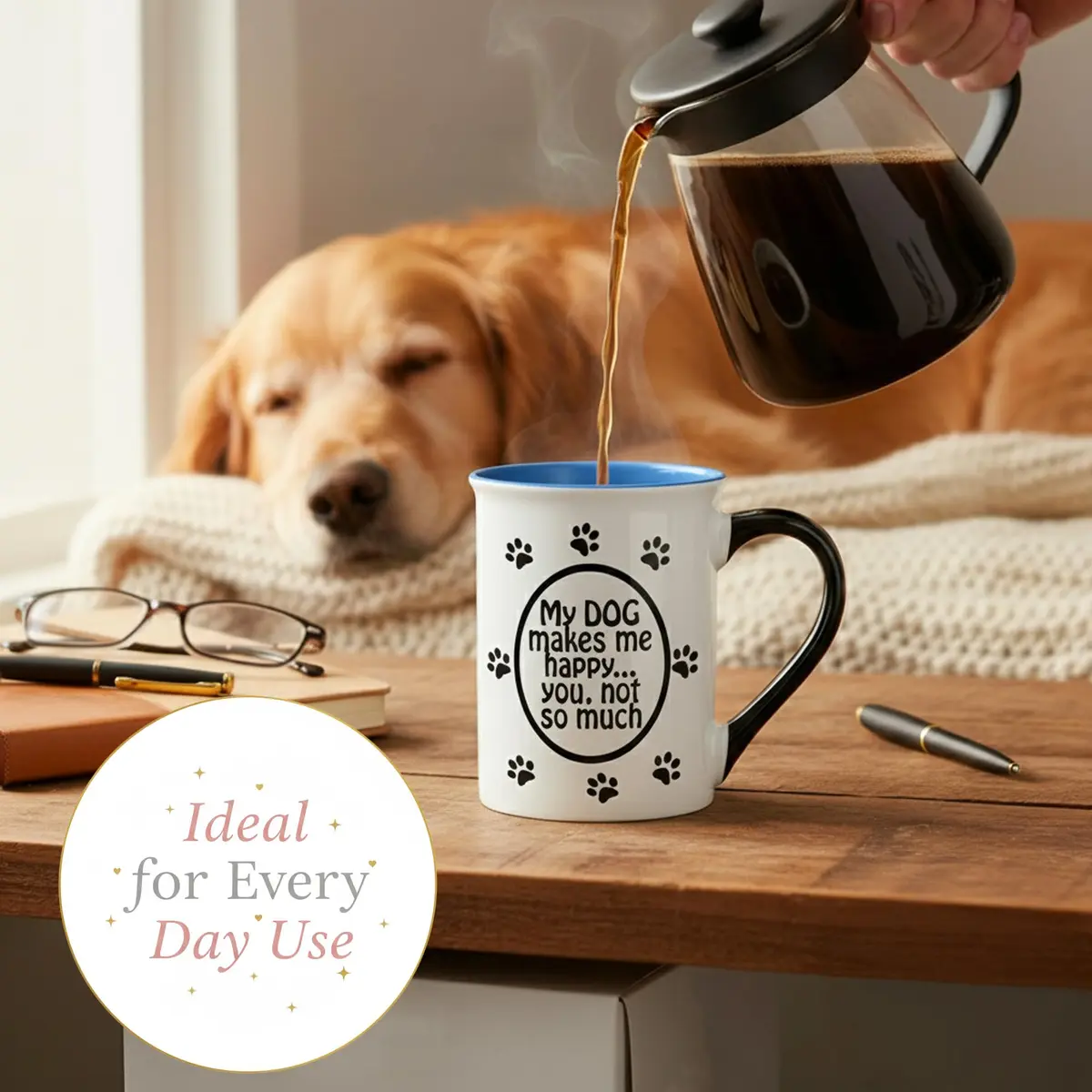 Cottage Creek Ceramic Dog Coffee Mug 16oz | Funny Dog Lover Gift for Men & Women - view 6