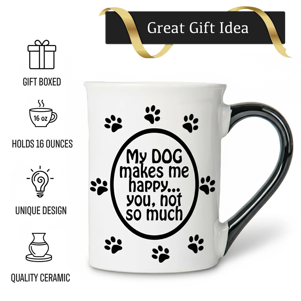Cottage Creek Ceramic Dog Coffee Mug 16oz | Funny Dog Lover Gift for Men & Women - view 3