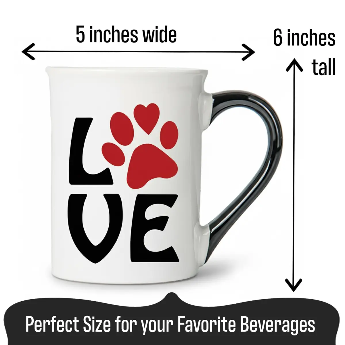 Cottage Creek Ceramic Dog Mom Coffee Mug, 16oz Pawprint | Dog Lover Gift for Women & Men - view 7