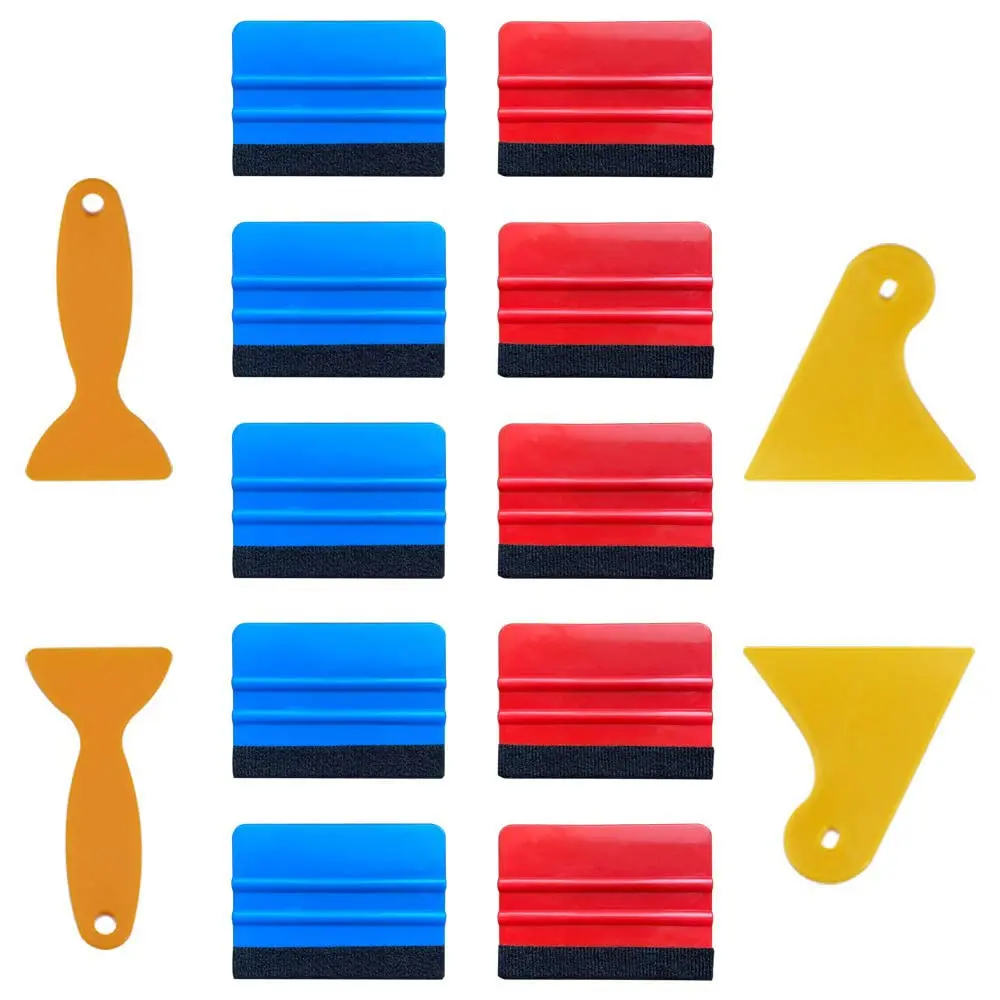 UTSAUTO 14Pcs Felt Edge Squeegee Car Wrapping Tool Kit 100x70mm | Vinyl Wrap, Window Tint, Wallpaper Installation - main product image
