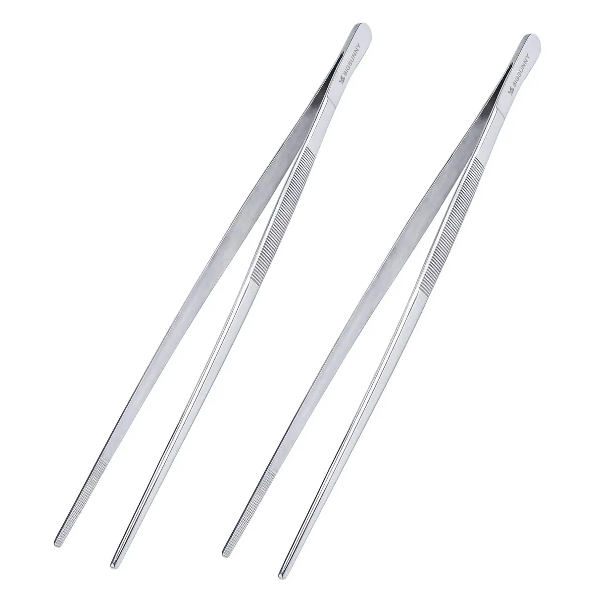 MSY BIGSUNNY Kitchen Tweezers Set of 2 | 12 Inch Stainless Steel Food Tongs for Precision Cooking & Serving - main product image